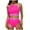 Hot Pink, variant on Womens Tankini Swimsuit Floral Print High Waist Bottom Adjustable Two Piece Swimwear Tummy Control Beach