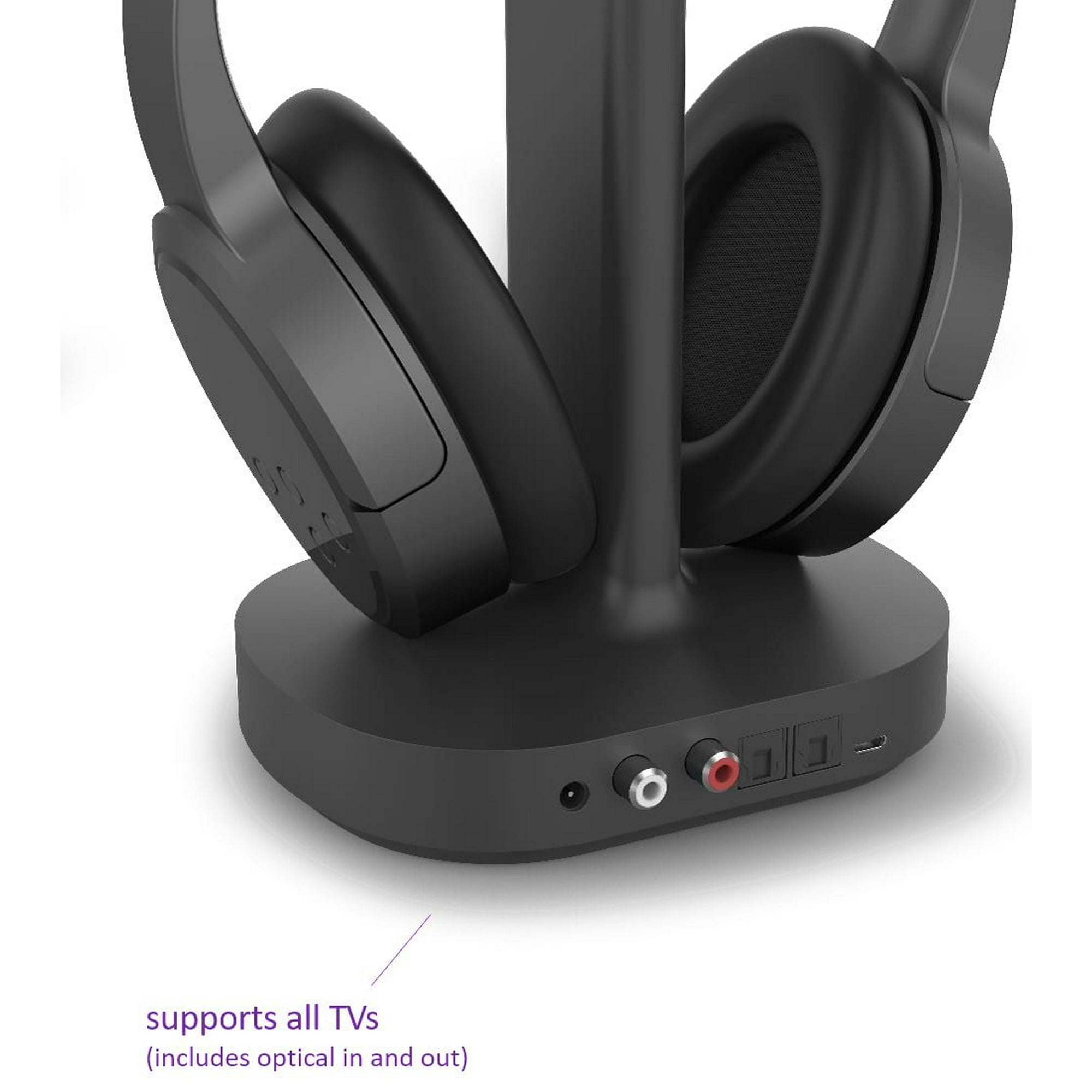 Brookstone BKH500 Rechargeable Wireless RF Stereo TV Headphones Walmart