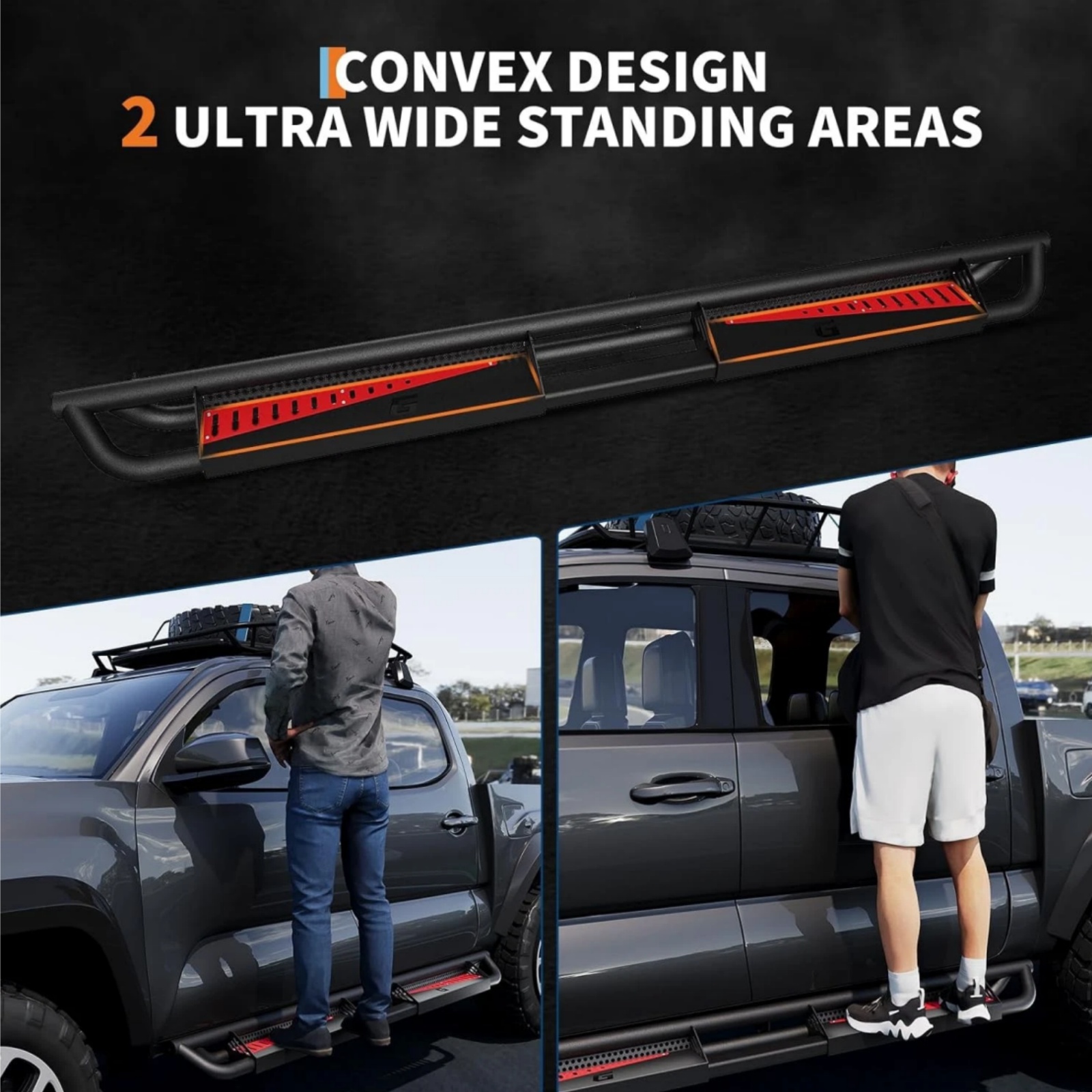 Ladcaser Running Boards Bolt-on Side Steps Nerf Bar Compatible for Dodge Ram 1500 Crew Cab 2009 2010 2011 2012 2013 2014 2015 2016 2017 2018