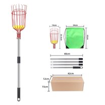 Professional Fruit Picker Tool with Basket - Long Handle Stainless Steel Tree Fruit Harvester for Apples, Oranges, Mangoes - Pole Mounted Fruit Catcher for Home Orchards