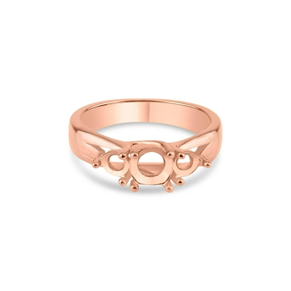 High Polished Rose Gold Plated 925 Sterling Silver Mounting Ring Band Jewelry Female Male Size 6
