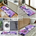 thumbnail image 6 of Purple Butterfly Flower Text Pattern Kitchen Rug Mat,Kitchen Runner Rugs Non Skid Washable,Decorative Kitchen Floor Mats for Kitchen,Sink,Laundry,17"x47.2", 6 of 7