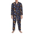 thumbnail image 3 of Lsque Galaxy Pattern Long Sleeve Pajama Set for Men - Soft 2-Piece Sleepwear and Loungewear Set with Pockets, Comfy Nightwear-Large, 3 of 7