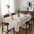 thumbnail image 6 of Brown Flowers Table Cloth Waterproof Tablecloths, Vintage Ethnic Tribal Floral Leaves Tablecloth Dining Table Cover for Kitchen Party Tabletop Outdoor, Rectangle Tablecloth 60x102 Inch, 6 of 9