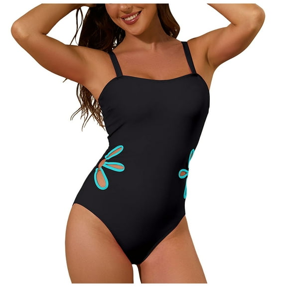 Women Swimsuit One Piece Bathing Suit Deep V Neck Crisscross Back Adjustable Strap