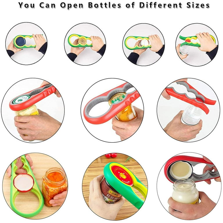 Otstar Jar Opener Bottle Opener and Ring Pull Can Opener for Weak Hands Arthritis Hands, Elderly and Children