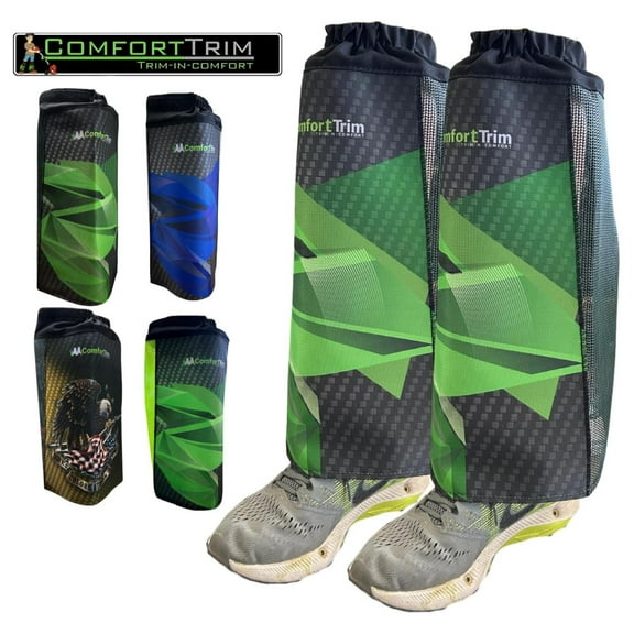 ComfortTrim Green Carbon Fiber Print Leg Guards - Ultimate Protection, Comfort, and Cooling for String Trimming, Landscaping, and Lawn Care Professionals - Protects from Debris, and Enhances Safety