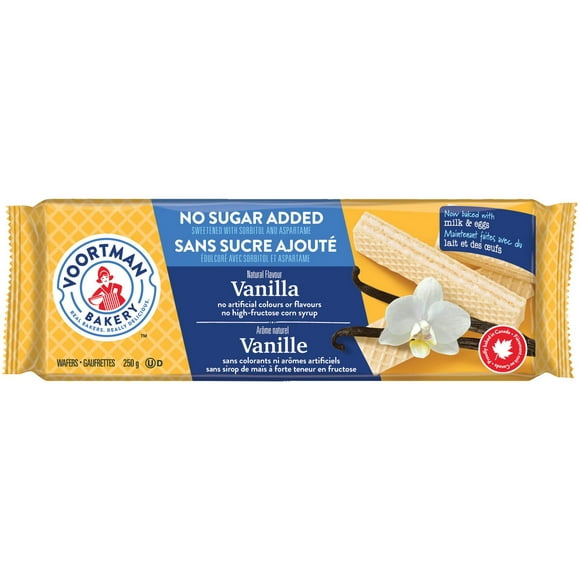 Voortman Bakey No Sugar Added Vanilla Wafer Cookies, 250 g