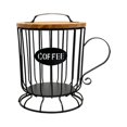 thumbnail image 2 of Luzkey Porte-Capsules de Café Rangement Gobelet Rustique Rond Moderne avec Couvercle en Bois Panier de Rangement pour Restaurant Bar Comptoir Cuisine L, 2 of 8