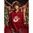 thumbnail image 3 of Mikrdoo Christmas Hoodie For 5-14t Kids Boys Happy Santa Print Cute&Cozy Long Sleeve Casual Pullover Tops, 3 of 8