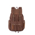 thumbnail image 1 of KAUKKO Vintage Casual Canvas and Leather Rucksack Backpack, 1Coffee, 1 of 4