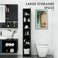 thumbnail image 4 of HOMCOM Armoire de Rangement Haute pour Salle de Bain avec 3 Tablettes Ajustables, Noir, 4 of 10