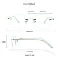 thumbnail image 3 of VisionGlobal Metal Readers for men/women Blue Light Blocking,Hand-set Diamond Fashion Square Glasses (White Clear, +2.50 Magnification), 3 of 5