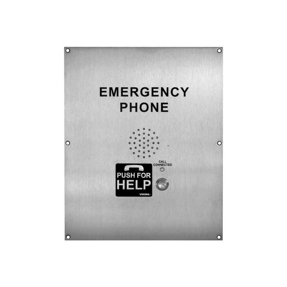 ADA Compliant Stainless Steel Emergency Phone with Dialer and Voice Announcer  Flush Mount Only