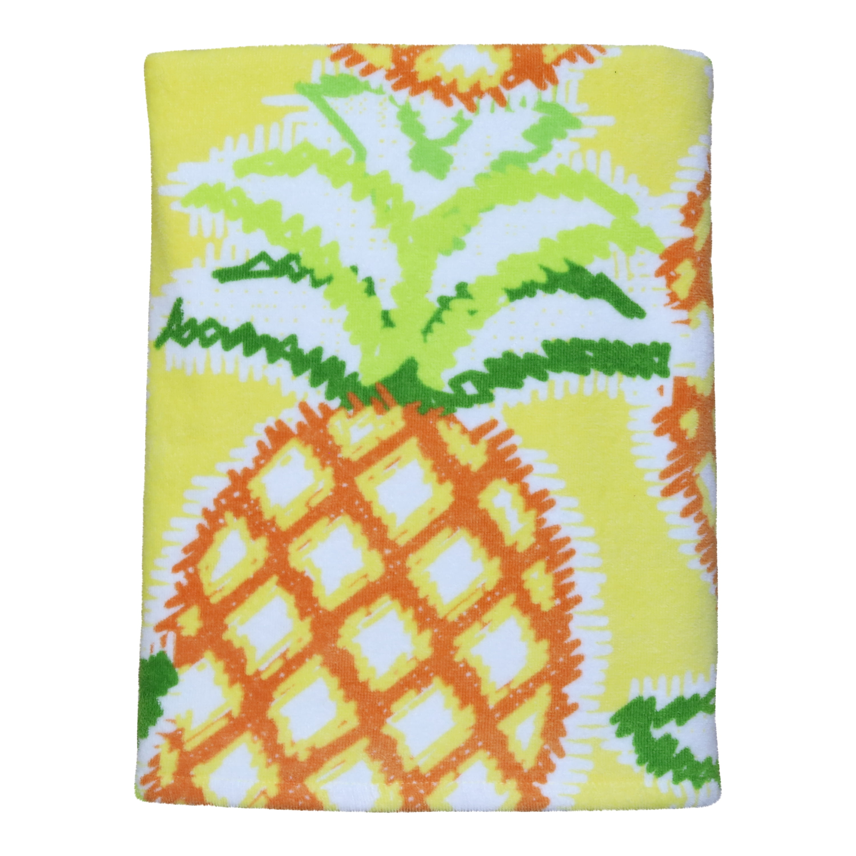 Mainstays Beach Towel, Pineapple Print