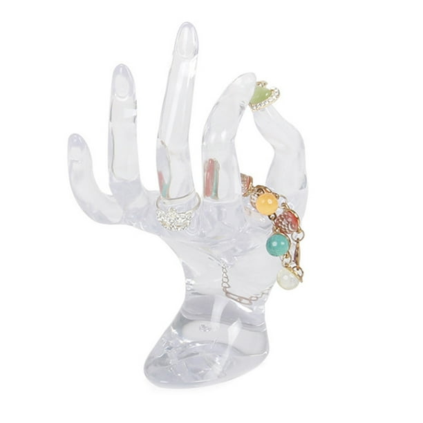 Soportes de exhibición de collar de joyería Forma OK Forma de mano Pulsera Soporte de anillo para colgantes Anillos Muestra accesorios Scienceny JJ23909-02