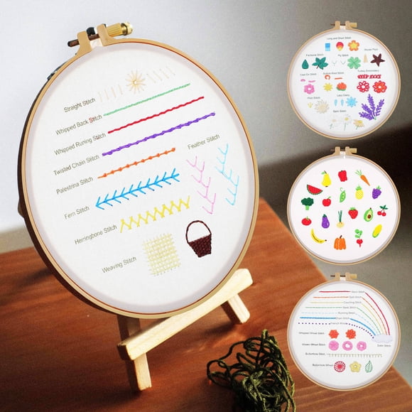 Raindrops 1Set Beginner-Friendly Embroidery Kit for Adults with Assorted Color Materials and Needles
