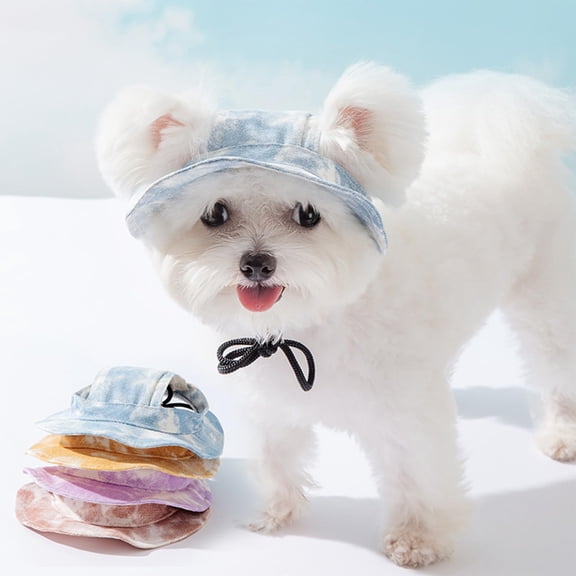 Minzimin 1Pack Dog Hat with Ear Holes Sunscreen Baseball Caps Hats Outdoor Bucket Hat Sun Protection Dog Bonnet for Small and Medium-Sized Dogs