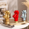 thumbnail image 2 of Sunjoy Tech Resin Statue Love Heart Gesture Figurine Holding Heart Hand Sculpture Home Office Wedding Party Desktop Decoration Ornament 1Pc, 2 of 5