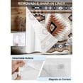 thumbnail image 3 of No Hook Cloth Fabric Shower Curtain with Snap in Liner, Brown Gray Boho Waterproof Shower Curtains Set with See Through Top Window, Southwestern Ethnic Abstract Geometric Bath Curtains Shower 60"x72", 3 of 6