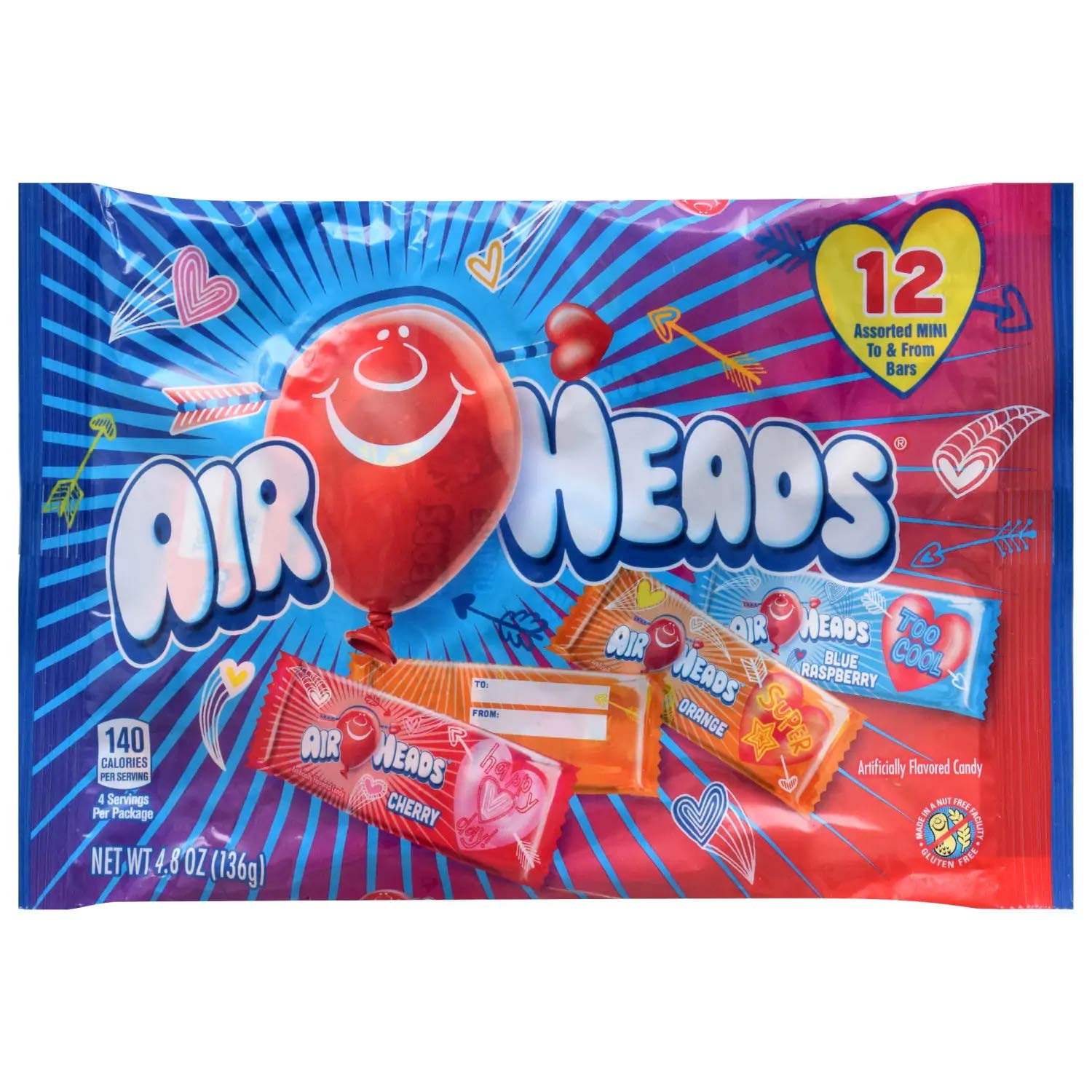 Download Airheads (1) 12pc Bag Assorted Mini Candy Bars - Cherry, Orange & Blue Raspberry Flavors ...