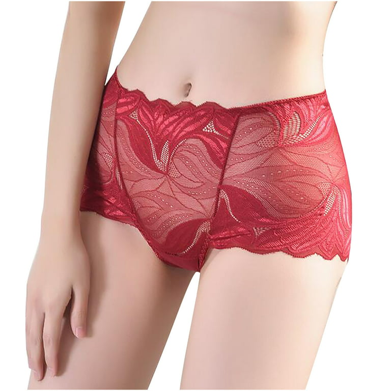 HUPOM Organic Cotton Underwear Womens Womens Panties Briefs Leisure Tie  Elastic Waist Pink XL 