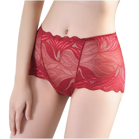 

YYDGH Womens Underwear Sexy Lace Mesh Panties Stretch Soft Ladies Comfortable Briefs Hot Pink XXL