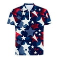 thumbnail image 5 of ALLLIST Blue Tops for Men Collared Short Sleeve Independence Day Casual T-Shirts Printed Quarter Zip Men's T-Shirts, 5 of 5
