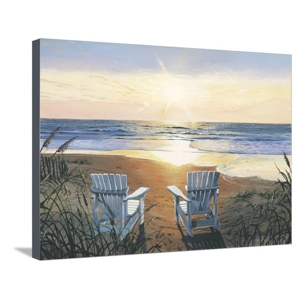 Days End Duo Beach Coastal Ocean Sunset Landscape Stretched Canvas Print Wall Art By Scott Westmoreland Walmart Com Walmart Com