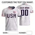 thumbnail image 4 of Zimjoy USA Soccer Jersey Men Custom Name Number Short Sleeve Personalized USA Jersey Shirts Patriotic Flag Football Fan Match Sports Shirt Beige XL, 4 of 4