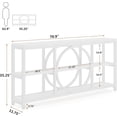 thumbnail image 2 of Tribesigns 70.9 inch Extra Long Console Table, Narrow Sofa Tables with 3 Tier Wood Storage Shelves Industrial Metal Frame for Entryway Living Room Behind Couch, Pure White, 2 of 7