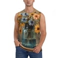 thumbnail image 2 of Lsque Charming Daisy Bouquet Art Print Men's Cotton Blend Sleeveless Muscle Shirts (S-3XL)- Moisture Wicking, Odor Protection, UPF 30+,X-Large, 2 of 8