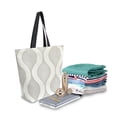 thumbnail image 2 of FORMRS Womens Canvas Tote Bag with Zipper Inner Pocket Shoulder Handbag, Light Gray Pattern, 2 of 7