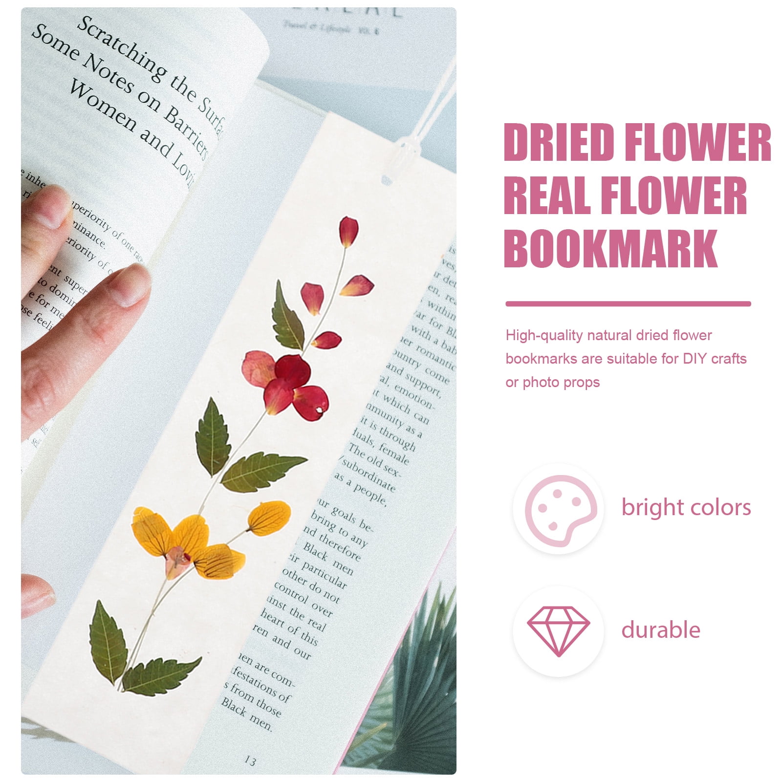 4pcs Natural Dried Flowers Bookmarks DIY Materials Unique