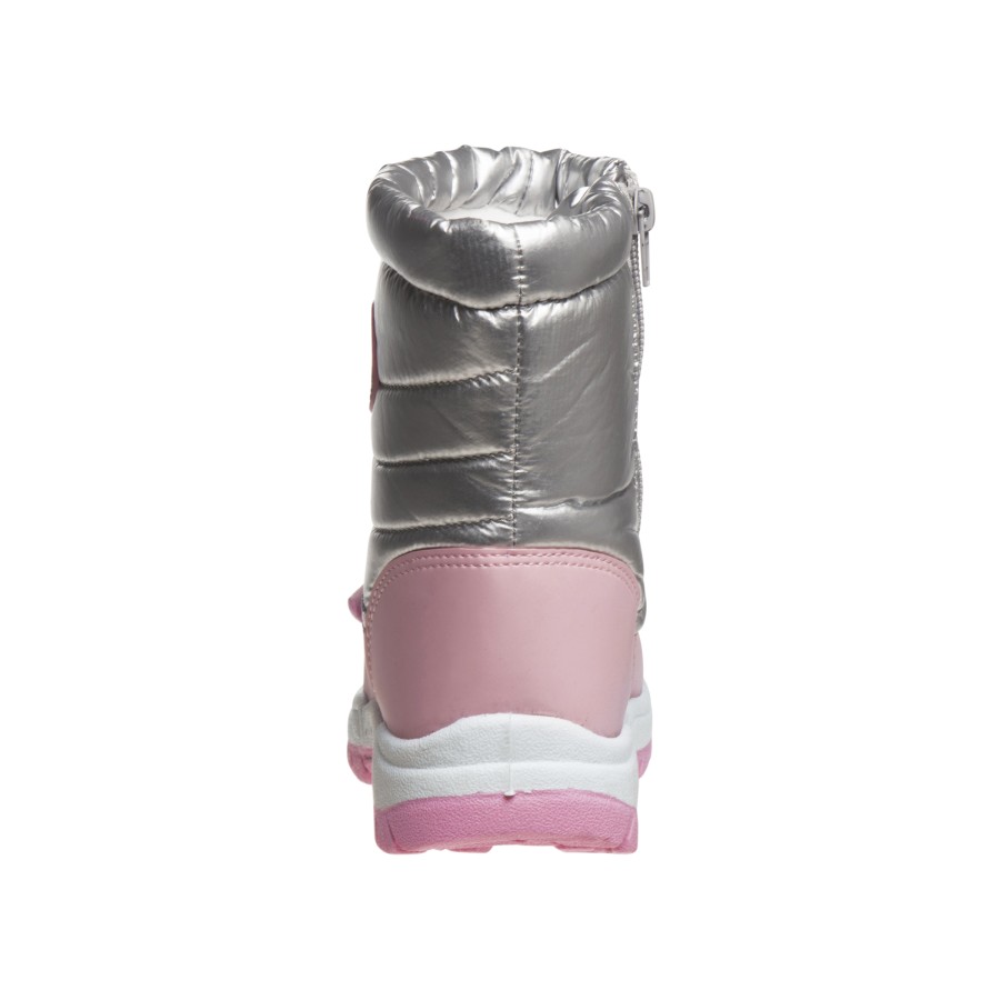Beverly Hills Polo Club Little Kids Girls Snow Boots, Silver Pink, 13