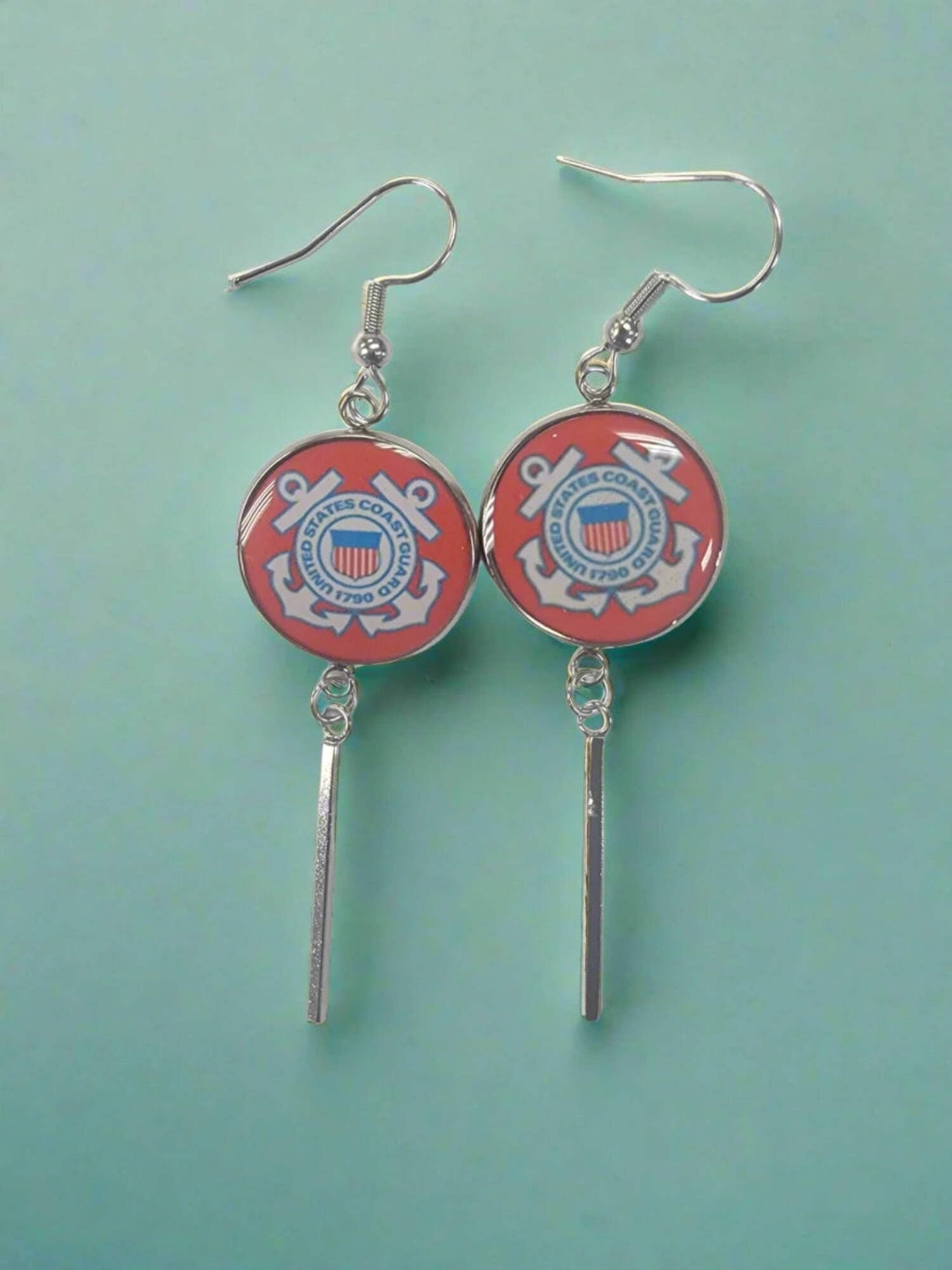 Officially Licensed Military Charm Earrings, A Proud Symbol of Service and Sacrifice, Stainless Steel, Great Gift