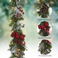 thumbnail image 4 of 9 ft Pre-lit Garland, Battery Operated Garland with 40 LED Lights, Ball Ornaments, Bow and Candy Cane, 4 of 9