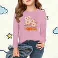 thumbnail image 2 of GNFQXSS Kids Sunflower Pumpkin Graphic Long Sleeve Crew Neck Pullover Relaxed Soft Breathable Comfortable Casual Thanksgiving Fall School Wear Pink 12-13Years, 2 of 5