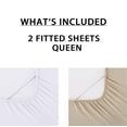 thumbnail image 3 of Mainstays Super Soft Microfiber 2-Pack Fitted Sheet, Queen, Arctic White/ Papyrus Beige, 2 Piece, 3 of 8