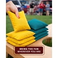 thumbnail image 3 of Play Platoon Weather Resistant Cornhole Bags - Set of 8 Regulation Corn Hole Bean Bags - Yellow & Teal - Durable Duck Cloth Corn Hole Bag for Tossing Game, Includes Tote Bag, 3 of 7