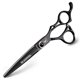thumbnail image 2 of Juego de tijeras profesionales para cortar el cabello de 6 pulgadas, tijeras de barbero de acero inoxidable 440C, 2 piezas, color negro., 2 of 4