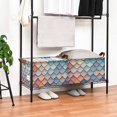 thumbnail image 3 of Yayeee Foldable Storage Basket for Shelves with Handles Waterproof Cloth Bins, Blue Art Pattern, 3 of 7