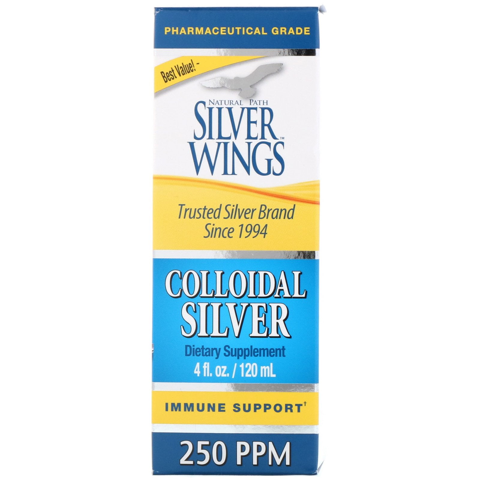 Natural Path Silver Wings Colloidal Silver, 250 ppm, 4 fl oz (120 ml
