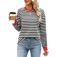 thumbnail image 2 of WEAIXIMIUNG Sweat à Capuche Zippé pour Femmes, Contraste de Couleur, Col Rond, Manches Longues, Décontracté, 2 of 8