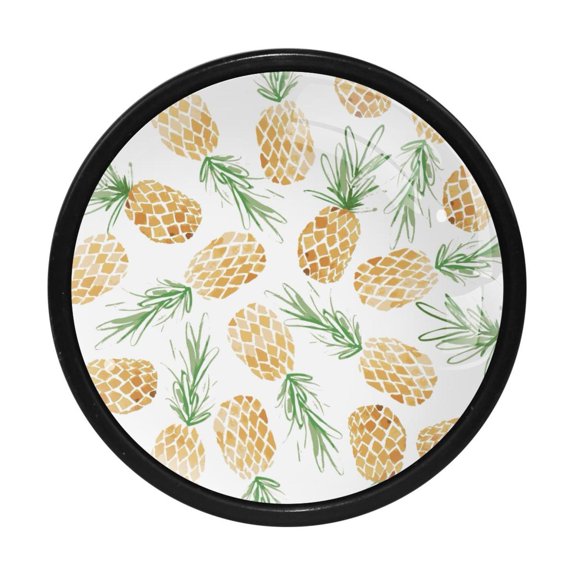 4 Pcs Pineapple Knobs for Kitchen Cabinet Cupboard Dresser Bookcase Drawer Pulls Handles Round Home Decor