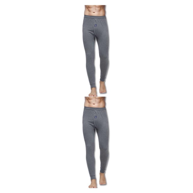 Minnieouse Pantalones de ropa interior térmica para hombre, mallas suaves de invierno, parte inferior escolar para hombre Gris oscuro METRO 2piezas