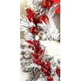 thumbnail image 4 of 5 Ft Christmas Garland- Cedar Garland for Front Door, with Ball & Berries & Snowflake, Winter Garland, Christmas Decoration for Wall Door Fireplace, 4 of 14