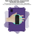 thumbnail image 4 of Allytech Shockproof Samsung Galaxy Tab S6 Lite 10.4" 2020 Released SM-P610, Rugged Heavy Duty Protection Adjustable Shoulder Strap Kickstand EVA Rubber Kids Friendly Cover, Purple/Aqua, 4 of 7