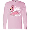 thumbnail image 3 of Inktastic Glam Pink Flamingo with Pearls Long Sleeve T-Shirt, 3 of 5