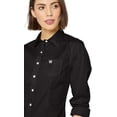 thumbnail image 2 of Cinch Chemise à Manches Longues Unie pour Femmes, Noir, P, 2 of 2